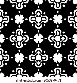 Seamless vector pattern in geometric ornamental style. Black  pattern.