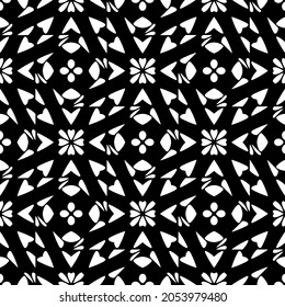 Patrón vectorial sin foco en estilo ornamental geométrico. Patrón negro.