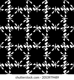 Seamless vector pattern in geometric ornamental style. Black  pattern.