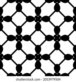 Seamless vector pattern in geometric ornamental style. Black  pattern.