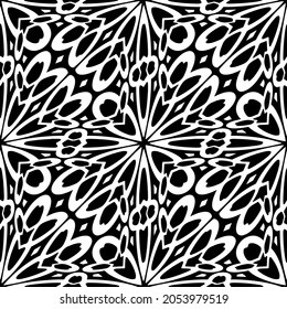 Seamless vector pattern in geometric ornamental style. Black  pattern.