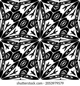 Seamless vector pattern in geometric ornamental style. Black  pattern.