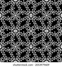 Seamless vector pattern in geometric ornamental style. Black  pattern.