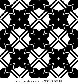 Seamless vector pattern in geometric ornamental style. Black  pattern.