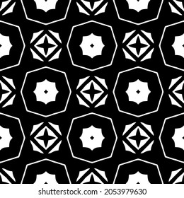 Seamless vector pattern in geometric ornamental style. Black  pattern.