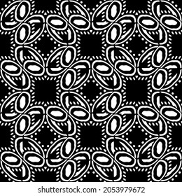 Seamless vector pattern in geometric ornamental style. Black  pattern.