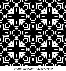 Seamless vector pattern in geometric ornamental style. Black  pattern.