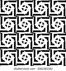 Seamless vector pattern in geometric ornamental style. Black  pattern.