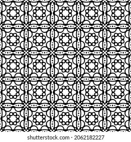 Seamless vector pattern in geometric ornamental style. Black  pattern.