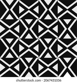 Seamless vector pattern in geometric ornamental style. Black  pattern.Design element for prints, backgrounds, template, web pages 
and textile pattern. Geometric art.