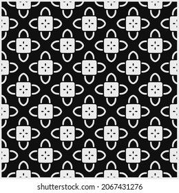 Seamless vector pattern in geometric ornamental style. Black  pattern.Design element for prints, backgrounds, template, web pages 
and textile pattern. Geometric art.