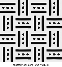 Seamless vector pattern in geometric ornamental style. Black  pattern.Design element for prints, backgrounds, template, web pages 
and textile pattern. Geometric art.