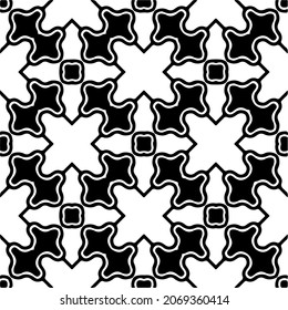 Seamless vector pattern in geometric ornamental style. Black  pattern.Design element for prints, backgrounds, template, web pages and textile pattern. Geometric art.
