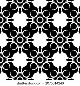 Seamless vector pattern in geometric ornamental style. Black  pattern.Design element for prints, backgrounds, template, web pages and textile pattern. Geometric art.
