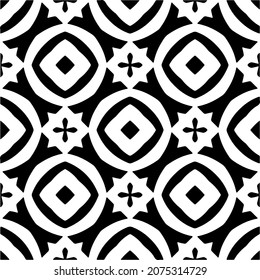Seamless vector pattern in geometric ornamental style. Black  pattern.Design element for prints, backgrounds, template, web pages and textile pattern. Geometric art.
