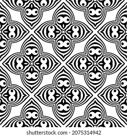 Seamless vector pattern in geometric ornamental style. Black  pattern.Design element for prints, backgrounds, template, web pages and textile pattern. Geometric art.
