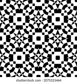 Seamless vector pattern in geometric ornamental style. Black  pattern.Design element for prints, backgrounds, template, web pages and textile pattern. Geometric art.
