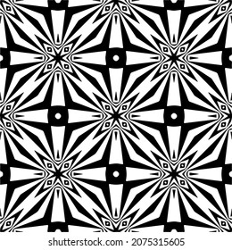 Seamless vector pattern in geometric ornamental style. Black  pattern.Design element for prints, backgrounds, template, web pages and textile pattern. Geometric art.
