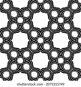 Seamless vector pattern in geometric ornamental style. Black  pattern.Design element for prints, backgrounds, template, web pages and textile pattern. Geometric art.
