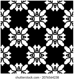 Seamless vector pattern in geometric ornamental style. Black  pattern.Design element for prints, backgrounds, template, web pages 

and textile pattern. Geometric art.