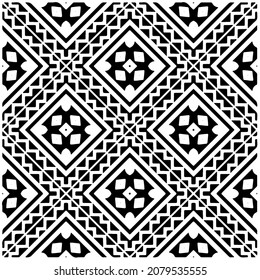Seamless vector pattern in geometric ornamental style. Black  pattern.Design element for prints, backgrounds, template, web pages and textile pattern. Geometric art.
