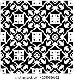 Seamless vector pattern in geometric ornamental style. Black  pattern.Design element for prints, backgrounds, template, web pages and textile pattern. Geometric art.