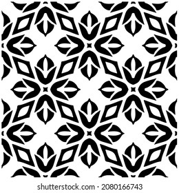 Seamless vector pattern in geometric ornamental style. Black  pattern.Design element for prints, backgrounds, template, web pages and textile pattern. Geometric art.