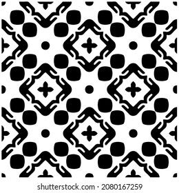 Seamless vector pattern in geometric ornamental style. Black  pattern.Design element for prints, backgrounds, template, web pages and textile pattern. Geometric art.