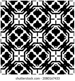 Seamless vector pattern in geometric ornamental style. Black  pattern.Design element for prints, backgrounds, template, web pages and textile pattern. Geometric art.