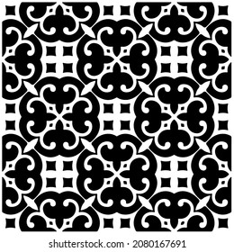 
Seamless vector pattern in geometric ornamental style. Black  pattern.Design element for prints, backgrounds, template, web pages and textile pattern. Geometric art.
