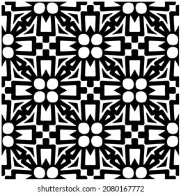Seamless vector pattern in geometric ornamental style. Black  pattern.Design element for prints, backgrounds, template, web pages and textile pattern. Geometric art.