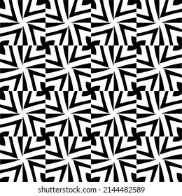Seamless vector pattern in geometric ornamental style. black and white pattern.Design element for prints, backgrounds, template, web pages and textile pattern. Geometric art.