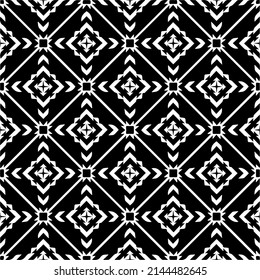 Seamless vector pattern in geometric ornamental style. black and white pattern.Design element for prints, backgrounds, template, web pages and textile pattern. Geometric art.