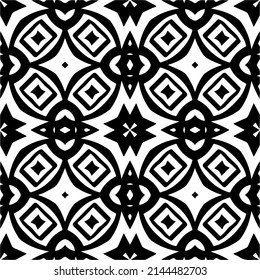 Seamless vector pattern in geometric ornamental style. black and white pattern.Design element for prints, backgrounds, template, web pages and textile pattern. Geometric art.