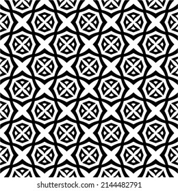 Seamless vector pattern in geometric ornamental style. black and white pattern.Design element for prints, backgrounds, template, web pages and textile pattern. Geometric art.