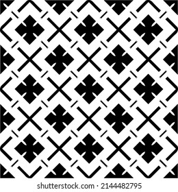 Seamless vector pattern in geometric ornamental style. black and white pattern.Design element for prints, backgrounds, template, web pages and textile pattern. Geometric art.