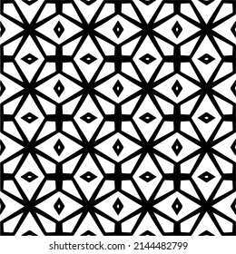 Seamless vector pattern in geometric ornamental style. black and white pattern.Design element for prints, backgrounds, template, web pages and textile pattern. Geometric art.