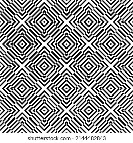 Seamless vector pattern in geometric ornamental style. black and white pattern.Design element for prints, backgrounds, template, web pages and textile pattern. Geometric art.
