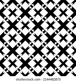 Patrón vectorial sin foco en estilo ornamental geométrico. patrón en blanco y negro.Elemento de diseño para impresiones, fondos, plantilla, páginas web y patrón textil. Arte geométrico.