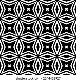 Seamless vector pattern in geometric ornamental style. black and white pattern.Design element for prints, backgrounds, template, web pages and textile pattern. Geometric art.