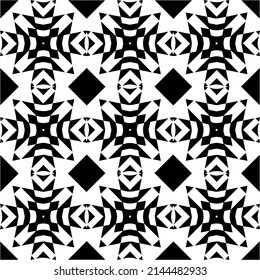 Seamless vector pattern in geometric ornamental style. black and white pattern.Design element for prints, backgrounds, template, web pages and textile pattern. Geometric art.
