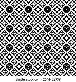 Seamless vector pattern in geometric ornamental style. black and white pattern.Design element for prints, backgrounds, template, web pages and textile pattern. Geometric art.