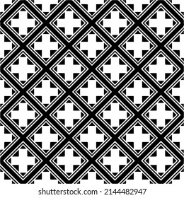 Seamless vector pattern in geometric ornamental style. black and white pattern.Design element for prints, backgrounds, template, web pages and textile pattern. Geometric art.