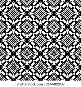 Seamless vector pattern in geometric ornamental style. black and white pattern.Design element for prints, backgrounds, template, web pages and textile pattern. Geometric art.