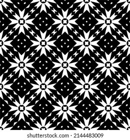 Seamless vector pattern in geometric ornamental style. black and white pattern.Design element for prints, backgrounds, template, web pages and textile pattern. Geometric art.