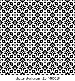 Seamless vector pattern in geometric ornamental style. black and white pattern.Design element for prints, backgrounds, template, web pages and textile pattern. Geometric art.