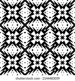Seamless vector pattern in geometric ornamental style. black and white pattern.Design element for prints, backgrounds, template, web pages and textile pattern. Geometric art.