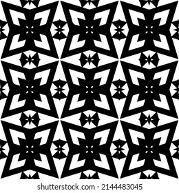 Seamless vector pattern in geometric ornamental style. black and white pattern.Design element for prints, backgrounds, template, web pages and textile pattern. Geometric art.