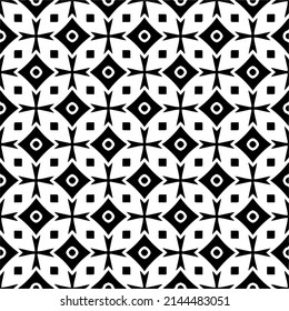 Seamless vector pattern in geometric ornamental style. black and white pattern.Design element for prints, backgrounds, template, web pages and textile pattern. Geometric art.