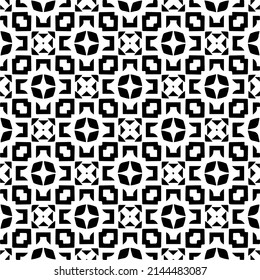 Seamless vector pattern in geometric ornamental style. black and white pattern.Design element for prints, backgrounds, template, web pages and textile pattern. Geometric art.